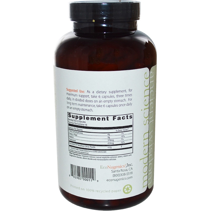 Econugenics, PectaSolC, Modified Citrus Pectin, 270 Vegetable Capsules