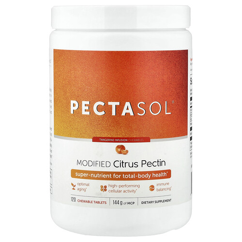 Econugenics PectaSol® Modified Citrus Pectin, Tangerine Infusion, 120 Chewable Tablets