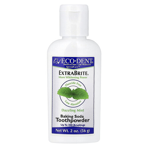 Eco-dent ExtraBrite®, Baking Soda Tooth Powder, Fluoride Free, Dazzling Mint, 2 oz (56 g)