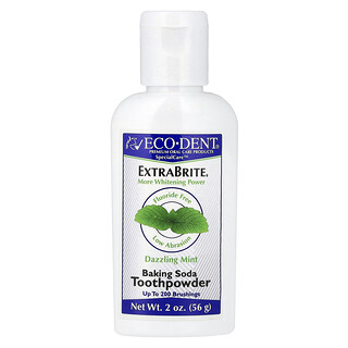 Eco-Dent, ExtraBrite®, Σκόνη δοντιών με μαγειρική σόδα, Χωρίς φθόριο, Εκθαμβωτική μέντα, 56 γρ.