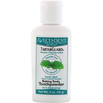 

Eco-Dent TartarGuard, Baking Soda Toothpowder, Fresh Mint, Fluoride Free, 2 oz (56 g)