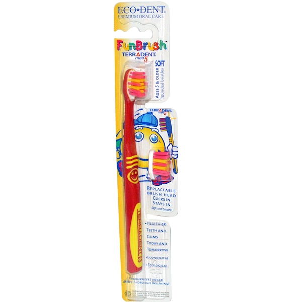 EcoDent, Fun Brush, TerrAdent med5, Soft, 1 Toothbrush with 1