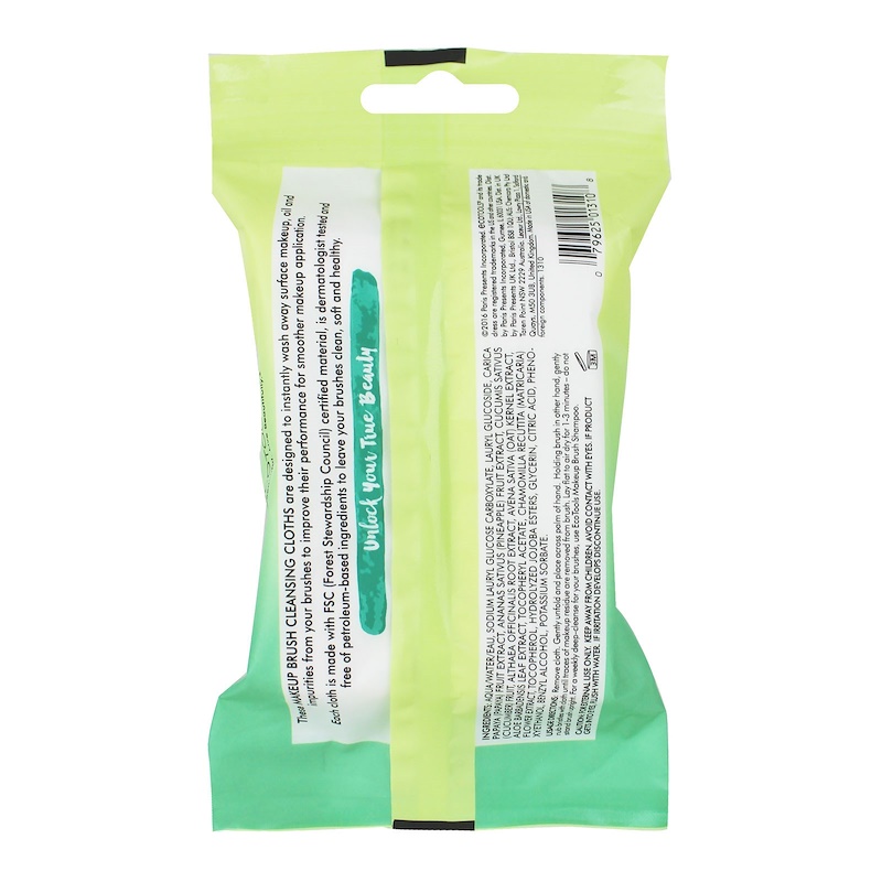 EcoTools, Makeup Brush Cleansing Cloths, 25 PreMoistened Cloths iHerb