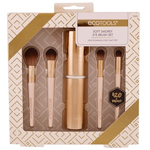Эко Тулс, Gold Collection, Soft Smokey Eye Brush Set, 4 Brushes + Case отзывы