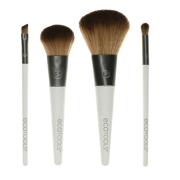 EcoTools, お出掛け用スタイルブラシセット、4ピースセット & 二層ポケットケース