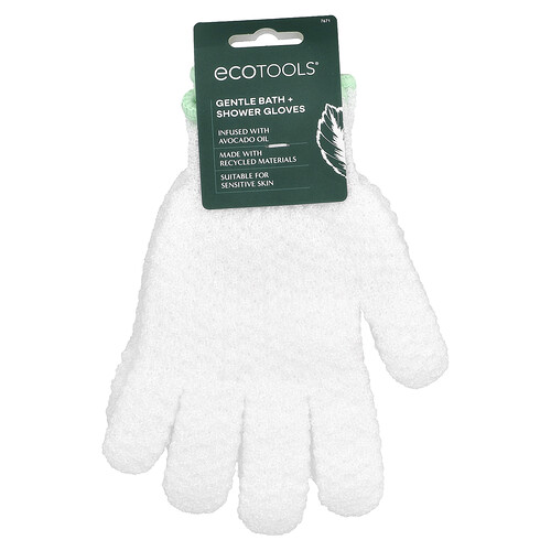 EcoTools, Sanfte Bade- und Duschhandschuh, mit Avocadoöl angereichert, 1 Paar