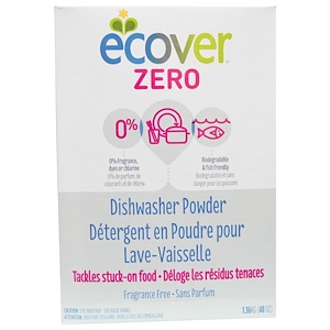 Отзывы о Эковер, Zero Dishwasher Powder, Fragrance Free, 48 oz (1.36 kg)