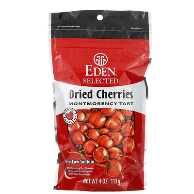Eden Foods Высушенная отборная кислая вишня сорта Монморанси 4 унции (113 г)