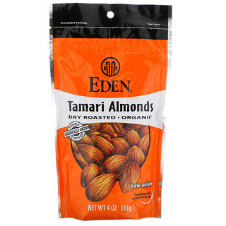 Eden Foods, 유기농 타라미 아몬드, 기름없이 볶은, 4 온스 (113 그램)