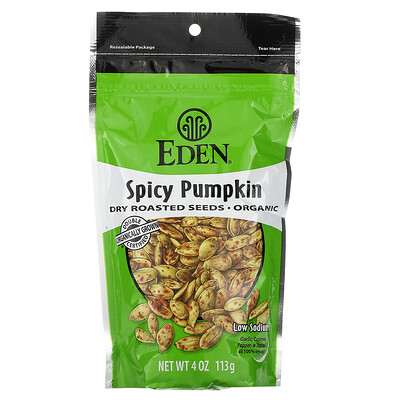 Eden Foods Органическая серия, пряные жаренные семена тыквы, 113г