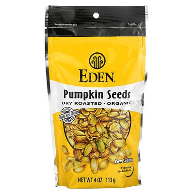 Eden Foods Organic, семена тыквы, сухая обжарка, 113 г (4 унции)