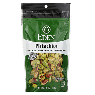 Eden Foods, Bio, Pistazien, geschΣlt und trocken ger÷stet, leicht mit Meersalz gesalzen, 4 oz. (113 g)