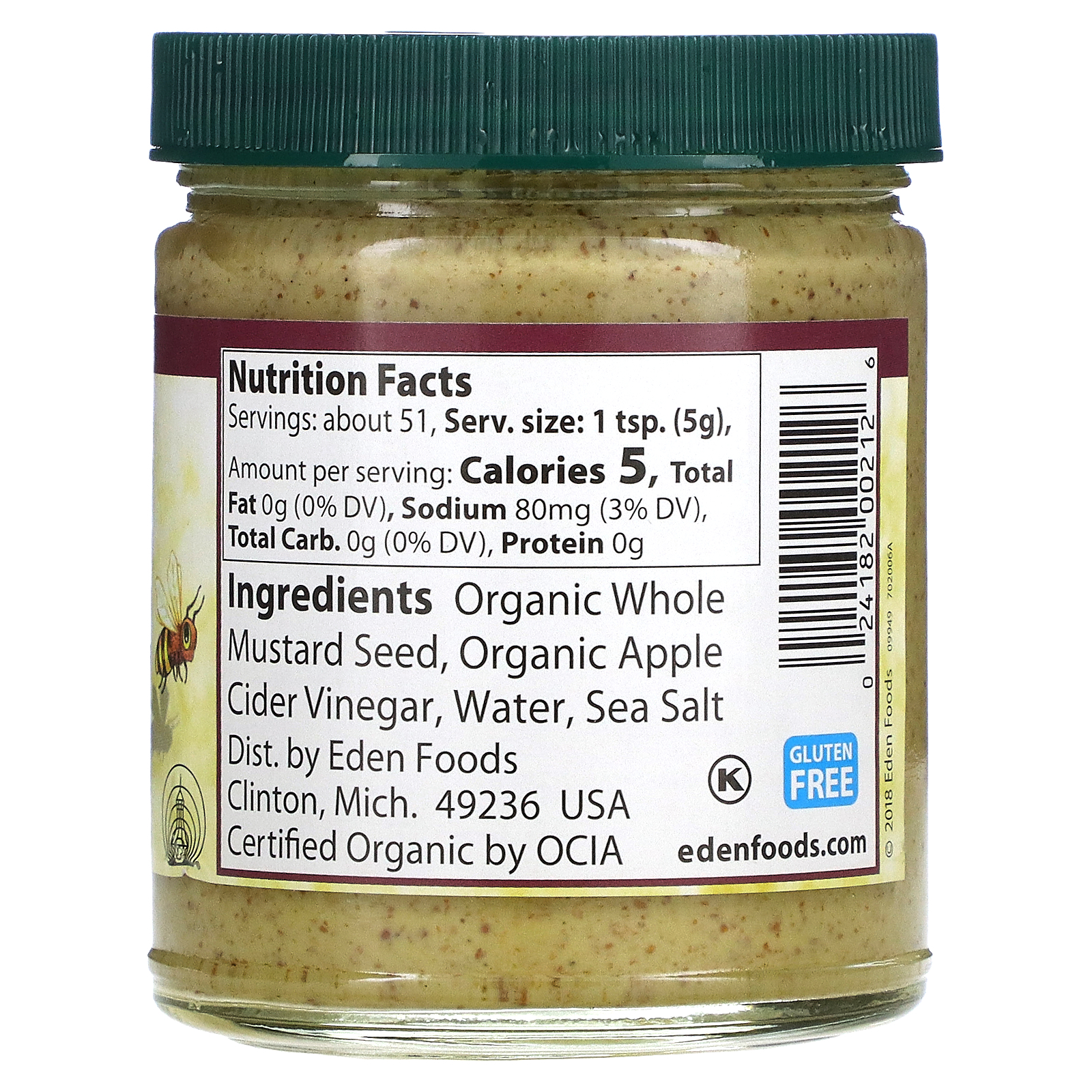 Eden Foods, Organic Brown Mustard, 9 oz (255 g)