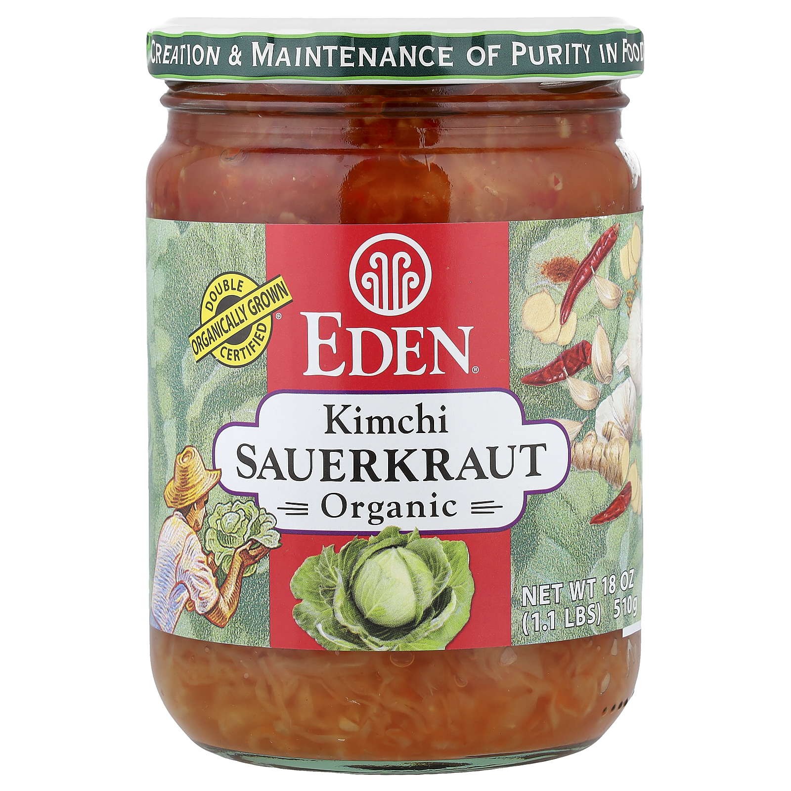 Organic Kimchi Sauerkraut, 18 oz (510 g)