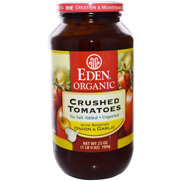Eden Foods, Organic Crushed Tomatoes with Roasted Onion & Garlic, 25 oz (709 g) (Discontinued Item) 