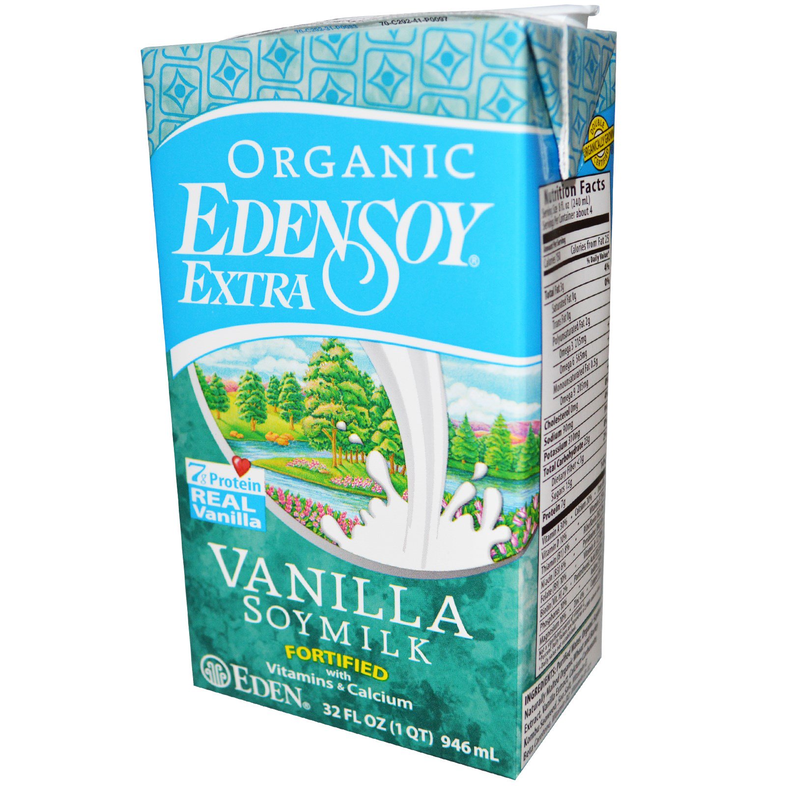 Eden Foods, Organic EdenSoy Extra, Vanilla Soymilk, 32 fl oz (946 ml