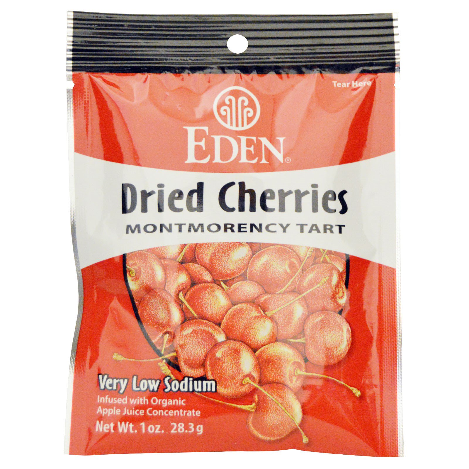 Eden Foods, Pocket Snacks, Dried Cherries, Montmorency Tart, 12 Packages, 1 oz (28.3 g) Each iHerb