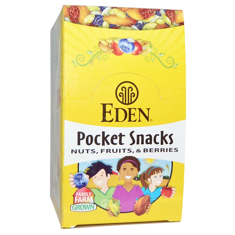 Eden Foods, Pocket Snacks, Dried Cherries, Montmorency Tart, 12