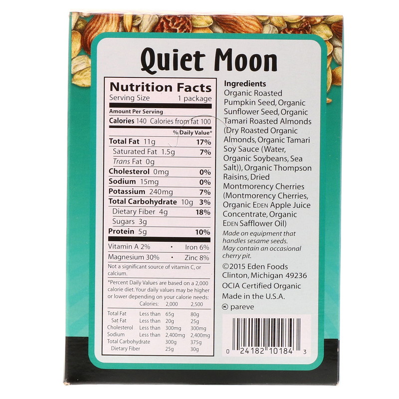 Eden Foods, Pocket Snacks, Quiet Moon, Nuts, Seeds, Dried Fruit, 12