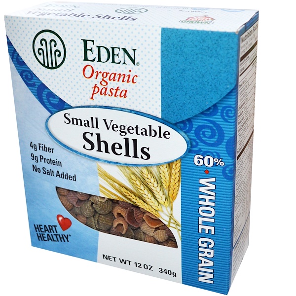 Eden Foods, Органические небольшие овощные ракушки, 12 унций (340 г)