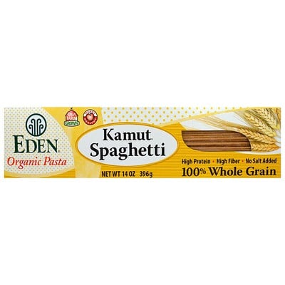 Купить Eden Foods Органические макаронные изделия, камут спагетти, 100% цельное зерно, 396 г