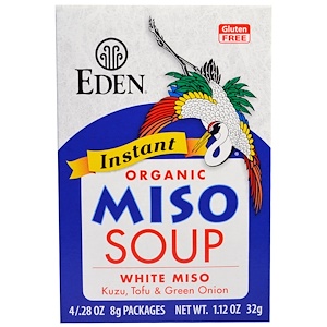 Отзывы о Эдэн Фудс, Instant Organic Miso Soup, White Miso, Kuzu, Tofu & Green Onion, 4 /.28 oz (8 g) Each