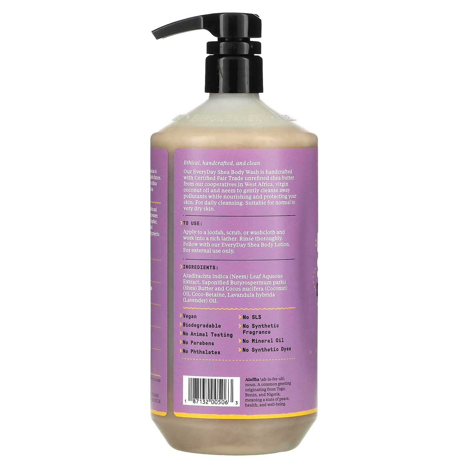 Alaffia, Everyday Shea, Body Wash, Normal to Very Dry Skin, Lavender ...