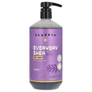 Alaffia, Everyday Shea, Body Wash, Normale tot zeer droge huid, Lavendel, 32 fl oz (946 ml)
