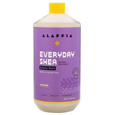 Everyday Shea Bubble Bath, Lavender, 32 fl oz (950 ml)