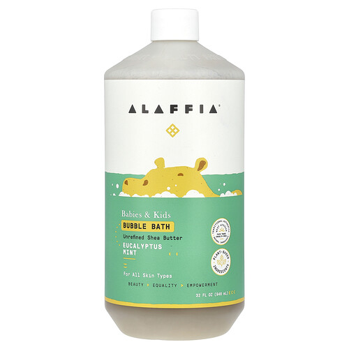 Alaffia, Bubble Bath, Babies & Kids, Schaumbad, Babys und Kinder, Eukalyptus-Minze, 946 ml (32 fl. oz.)