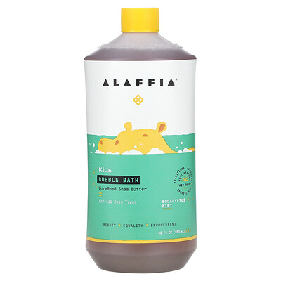 

Alaffia Kids Bubble Bath, мята с эвкалиптом, 950 мл (32 жидких унции)