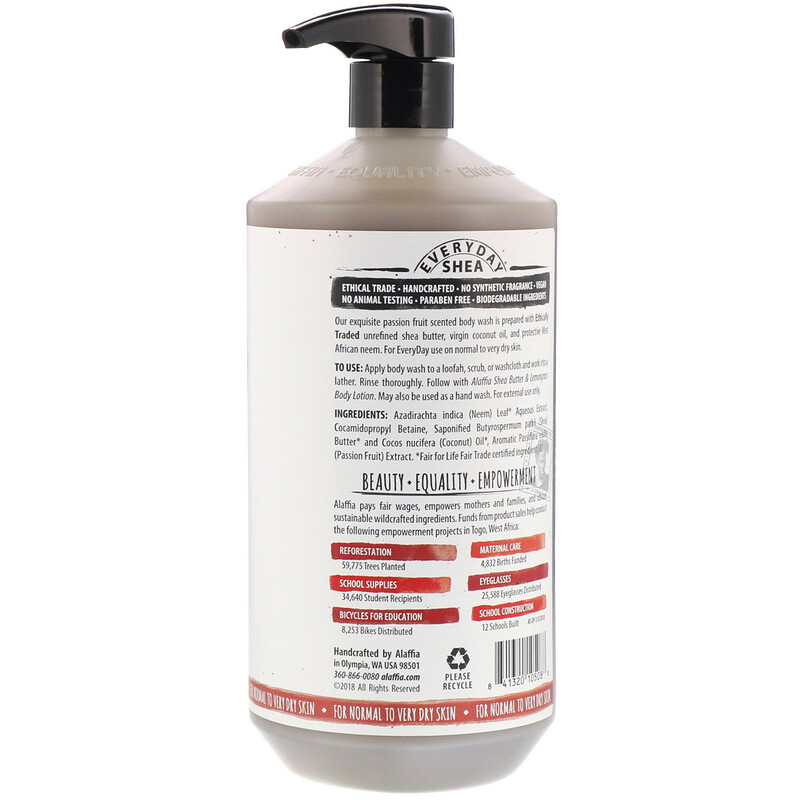 Alaffia, Everyday Shea, Body Wash, Passion Fruit, 32 fl oz (950 ml) iHerb