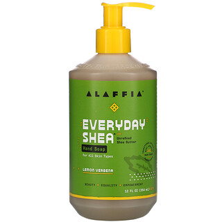 Alaffia, 每日乳木果，洗手液，檸檬馬鞭草，12 液量盎司（354 毫升）