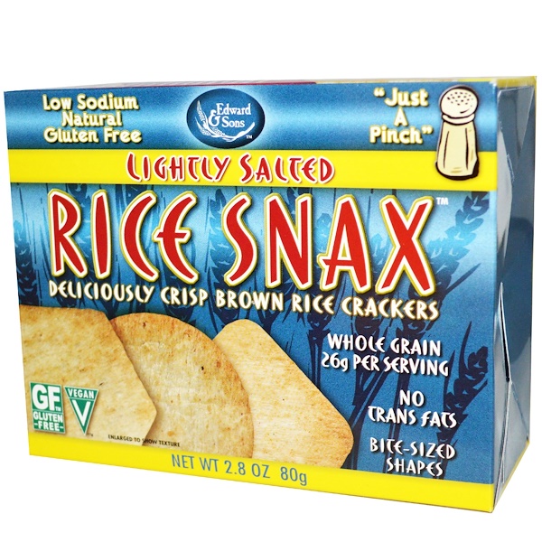 Edward & Sons, Rice Snax, Brown Rice Crackers, Lightly Salted, 2.8 oz (80 g) (Discontinued Item) 