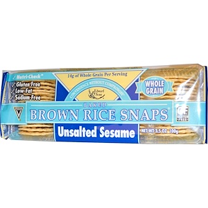 Edward & Sons, Запеченные бисквиты из коричневого риса, несоленый кунжут, 100 г (3,5 oz)