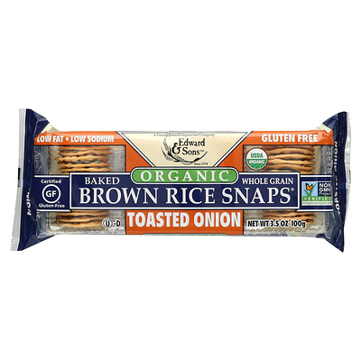 

Edward & Sons, Organic, Baked Whole Grain Brown Rice Snaps, Toasted Onion, 3.5 oz (100 g)