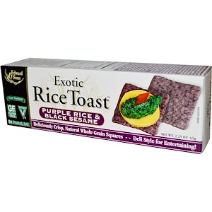 Edward & Sons, Экзотические рисовые гренки, пурпурный рис и черный сезам, 2.25 унций (65 г)