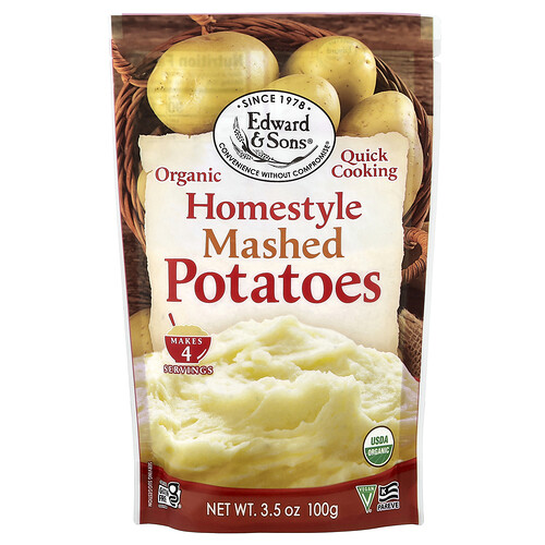 Edward & Sons, Organic Mashed Potatoes, Bio-Kartoffelpüree, Homestyle, 100 g (3,5 oz.)