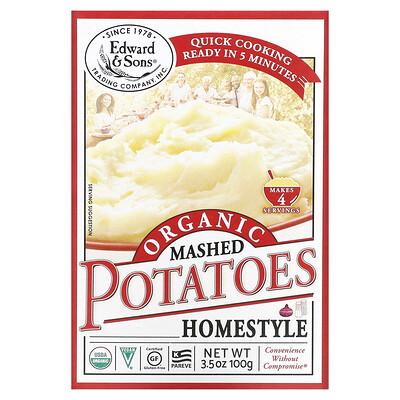 Edward  Sons Органическое картофельное пюре Organic Mashed Potatoes, домашняя кухня, 100 г