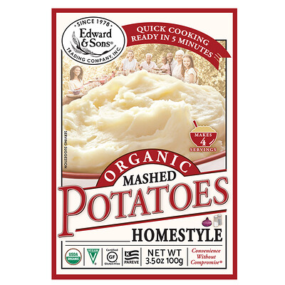 Edward & Sons Органическое картофельное пюре Organic Mashed Potatoes, домашняя кухня, 100 г