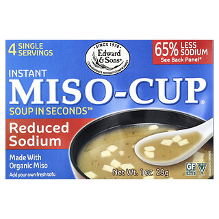 Edward & Sons, Instant Miso-Cup®, met verlaagd natriumgehalte, 4 zakjes, 29 g