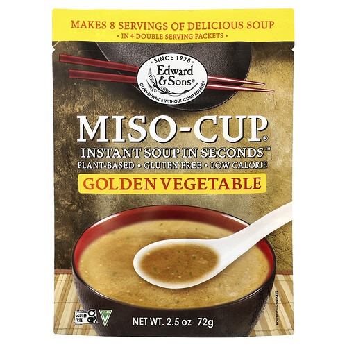 Edward & Sons Instant Miso-Cup®, Golden Vegetable , 4 Envelopes, 2.5 oz (72 g)