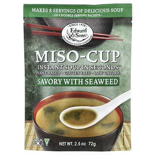Edward & Sons, Instantné miso v pohári, slané s morskými riasami, 4 sáčky, 72 g