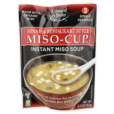 Product Image for Edward & Sons, Miso-Cup , Japanese Restaurant Style, 3 Single Servings, 2.9 oz (82 g)