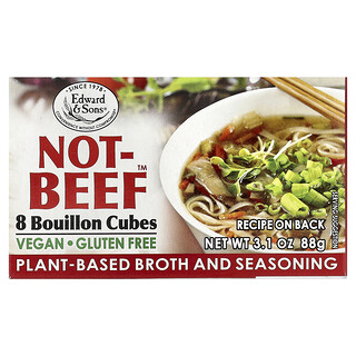 إدوارد أند صونز‏, مكعبات مرقة Not-Beef ™ ، 8 مكعبات ، 3.1 أونصة (88 جم)
