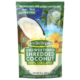 Let's Do Organic, Jom Buat Organik, 100% Kelapa Parut Tanpa Gula Organik, 8 oz (227 g)