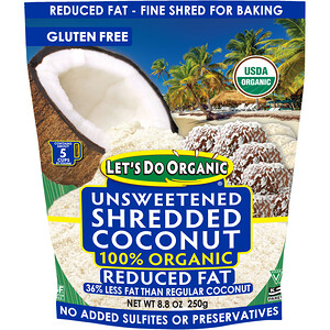 Отзывы о Эдвард энд Санс, Let's Do Organic, 100% Organic Unsweetened Shredded Coconut, Reduced Fat, 8.8 oz (250 g)