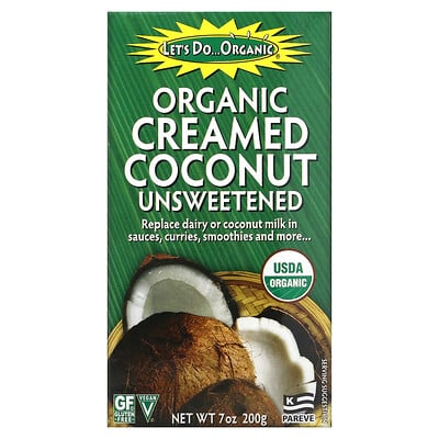 Edward s Do Organic, органический кокос со сливками, без сахара, 200 г (7 унций)