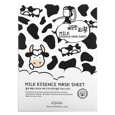Esfolio Milk Essence Beauty Тканевая маска, 10 листовых масок, 25 мл (0,85 жидк. Унции)