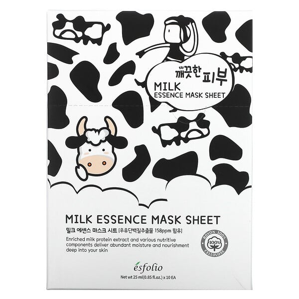 Milk Essence Beauty Тканевая маска, 10 листовых масок, 25 мл (0,85 жидк. Унции)